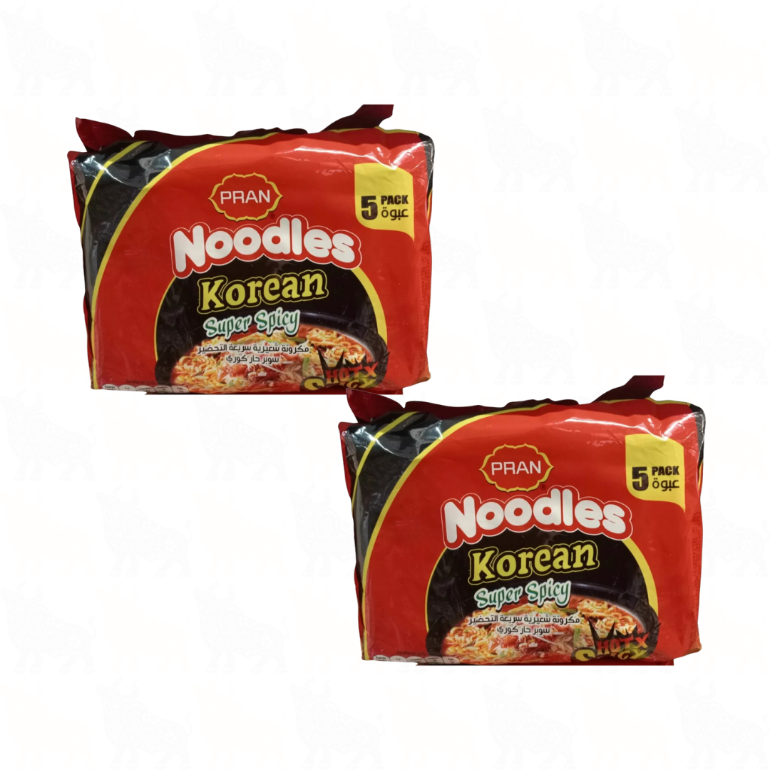Pran Korean Super Spicy Flavour Easy Instant Noodles | 70g | 10 Pack