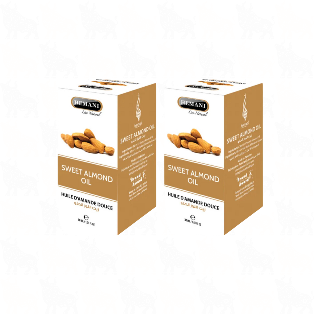 Hemani Sweet Almond Oil | 30ml | (Huile D'Amande Douce) | 2 Pack