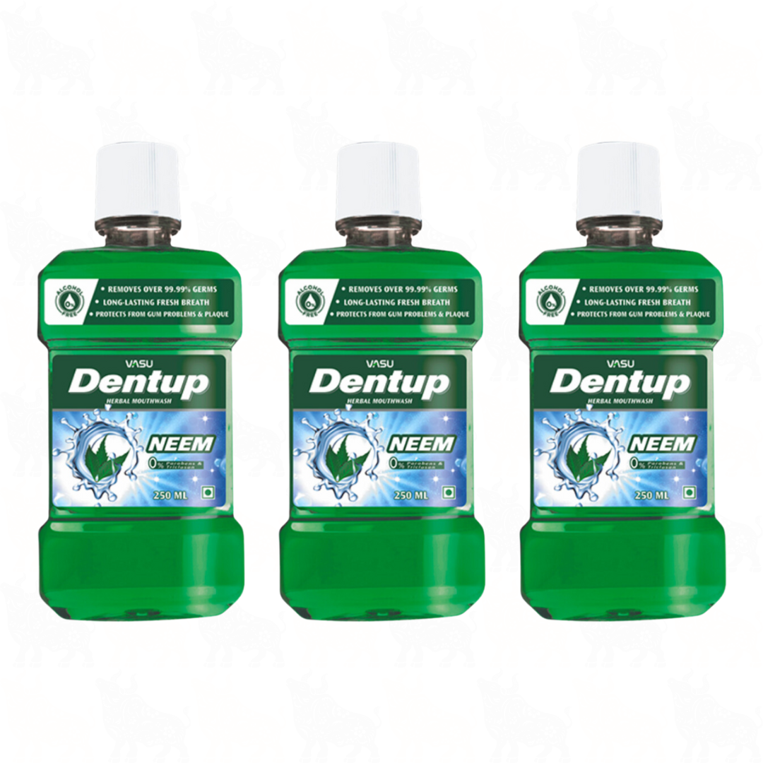 Vasu Dentup Neem Herbal Mouthwash | 250ml | 3 Pack