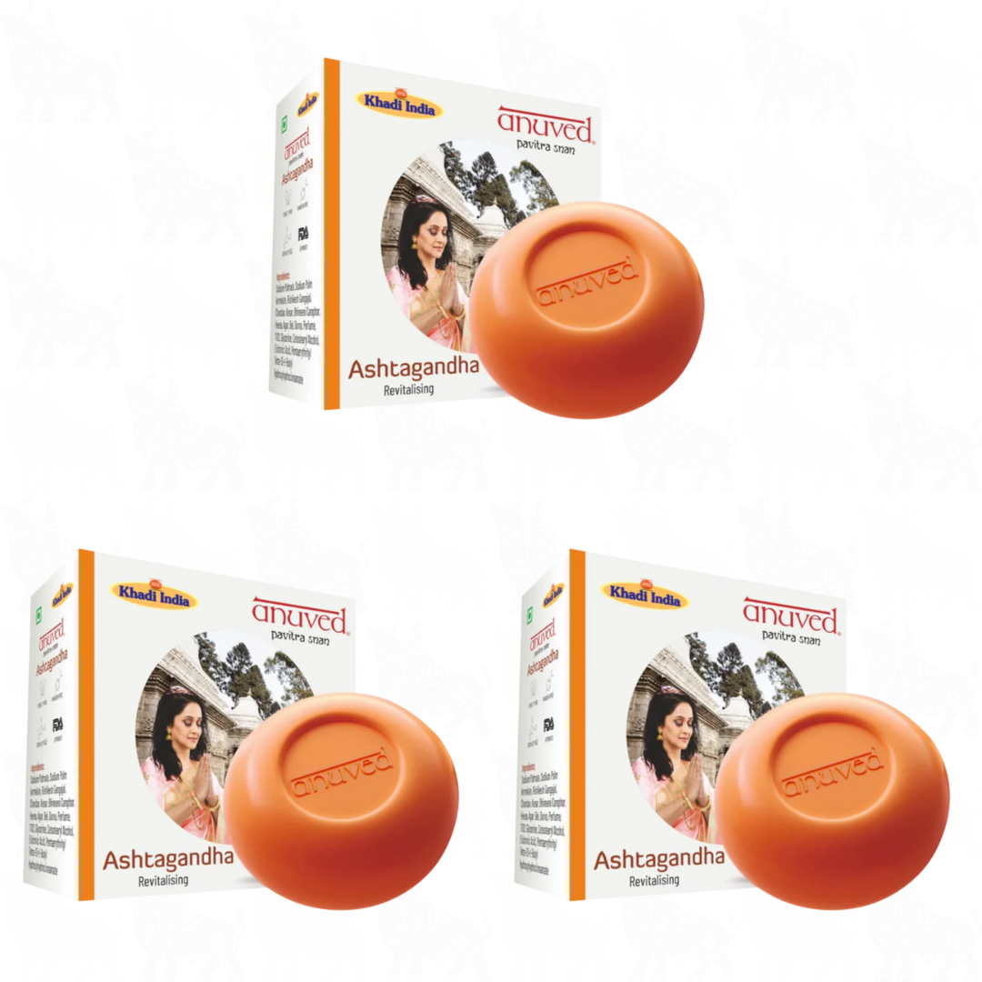 Anuved Ashtagandha Soap | 125g | 3 Pack