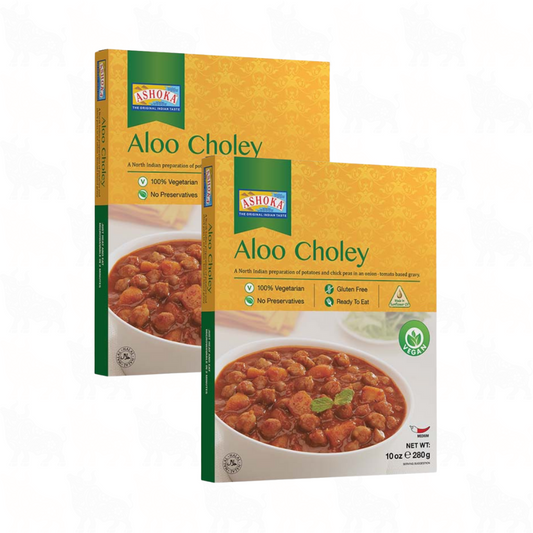Ashoka Aloo Choley | 10oz / 280g | Ready to Eat Meal | 2 Pack