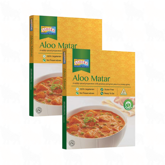 Ashoka Aloo Matar | 10oz / 280g | Ready to Eat Meal | 2 Pack