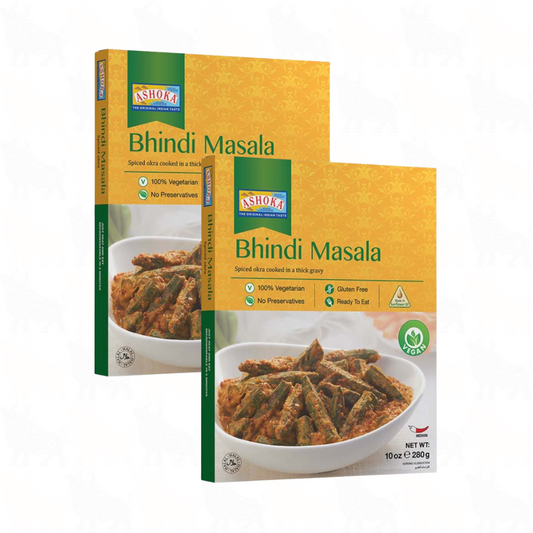 Ashoka Bhindi Masala | 10oz / 280g | Ready to Eat Meal | 2 Pack