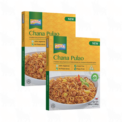 Ashoka Chana Pulao | 10oz / 280g | Ready to Eat Meal | 2 Pack
