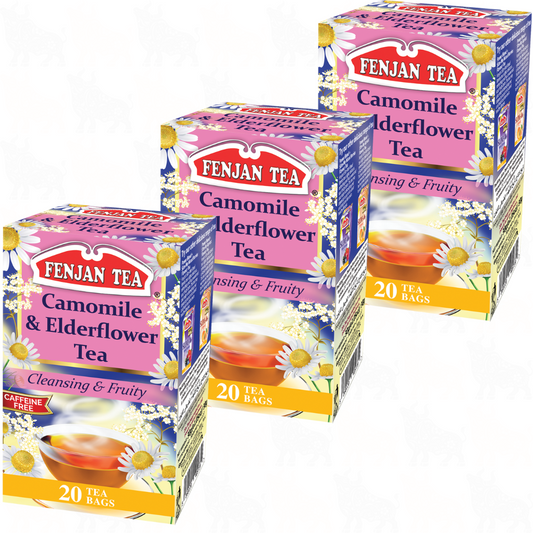 Fenjan Tea Camomile & Elderflower Tea | 20 Tea Bags | 3 Pack