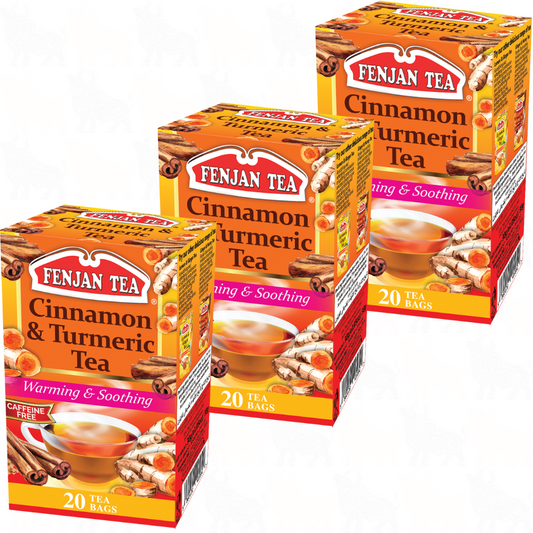 Fenjan Tea Cinnamon & Turmeric Tea | 20 Tea Bags | 3 Pack