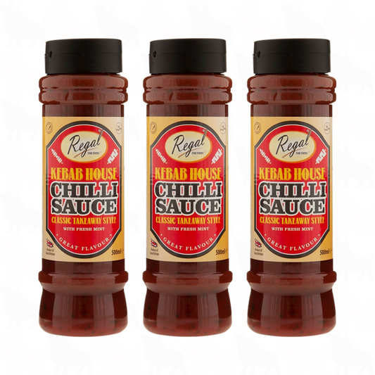 Regal Kebab House Chilli Sauce (Classic Takeaway Style) | 500ml | 3 Pack