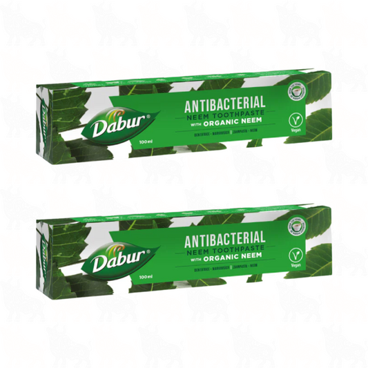 Dabur Anti Bacterial Neem Toothpaste with Organic Neem | 100ml | 2 Pack