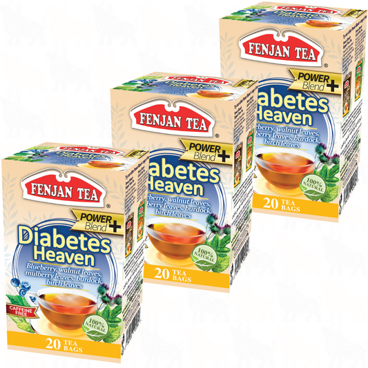 Fenjan Tea Diabetes Heaven Tea (Power Blend+) | 20 Tea Bags | 3 Pack