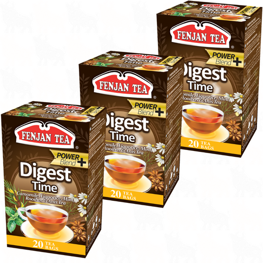 Fenjan Tea Digest Time Tea (Power Blend+) | 20 Tea Bags | 3 Pack