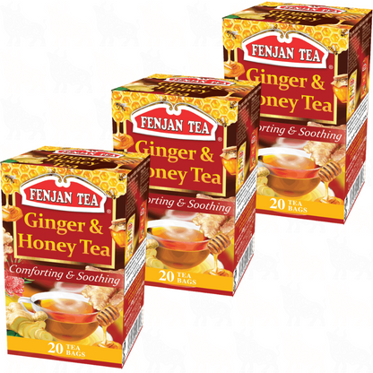 Fenjan Tea Ginger & Honey Tea | 20 Tea Bags | 3 Pack