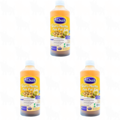 Hibah Khatta Meetha Pani Puri Pani | 500ml | 3 Pack