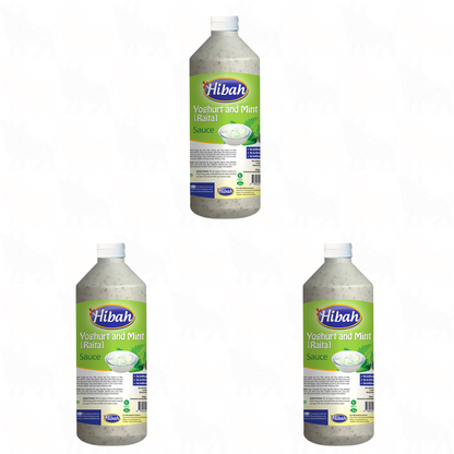 Hibah Yoghurt & Mint (Raita) Sauce | 500ml | 3 Pack