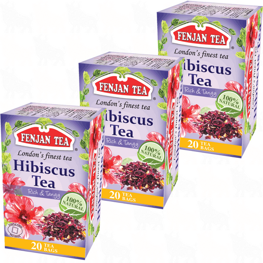 Fenjan Tea Hibiscus Tea | 20 Tea Bags | 3 Pack
