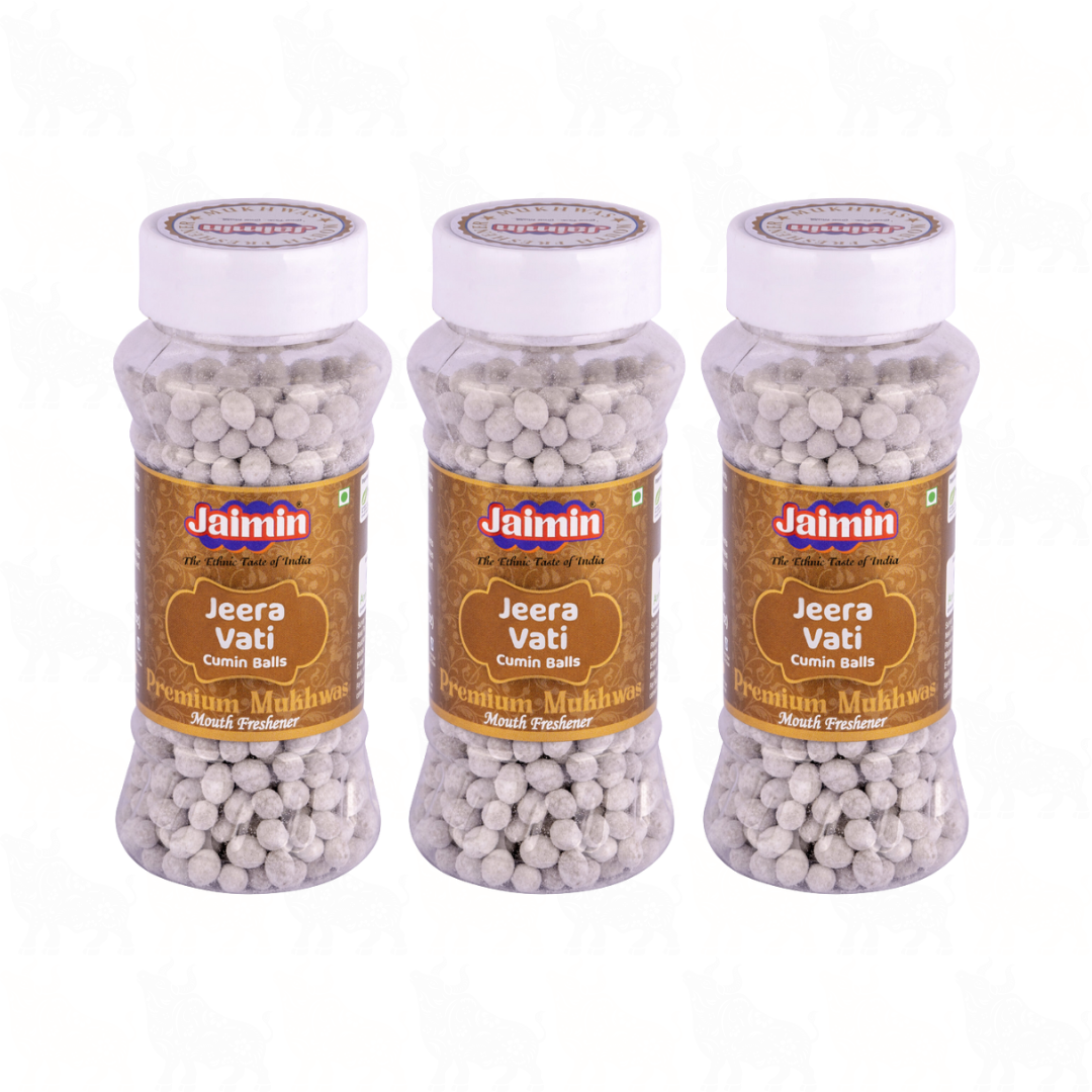 Jaimin Jeera Vati (Cumin Balls) Mouth Freshener | 175g | 3 Pack