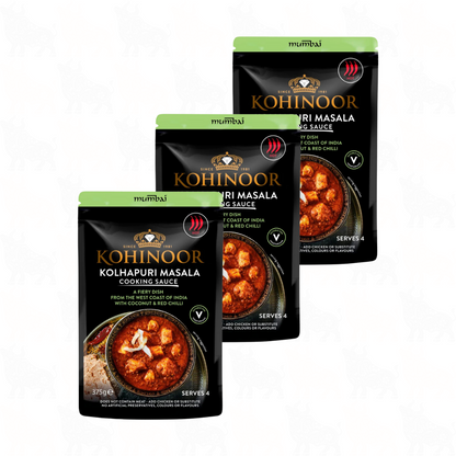 Kohinoor Kolhapuri Masala | 375g | Cooking Sauce | 3 Pack