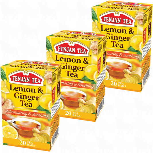 Fenjan Tea Lemon & Ginger Tea | 20 Tea Bags | 3 Pack