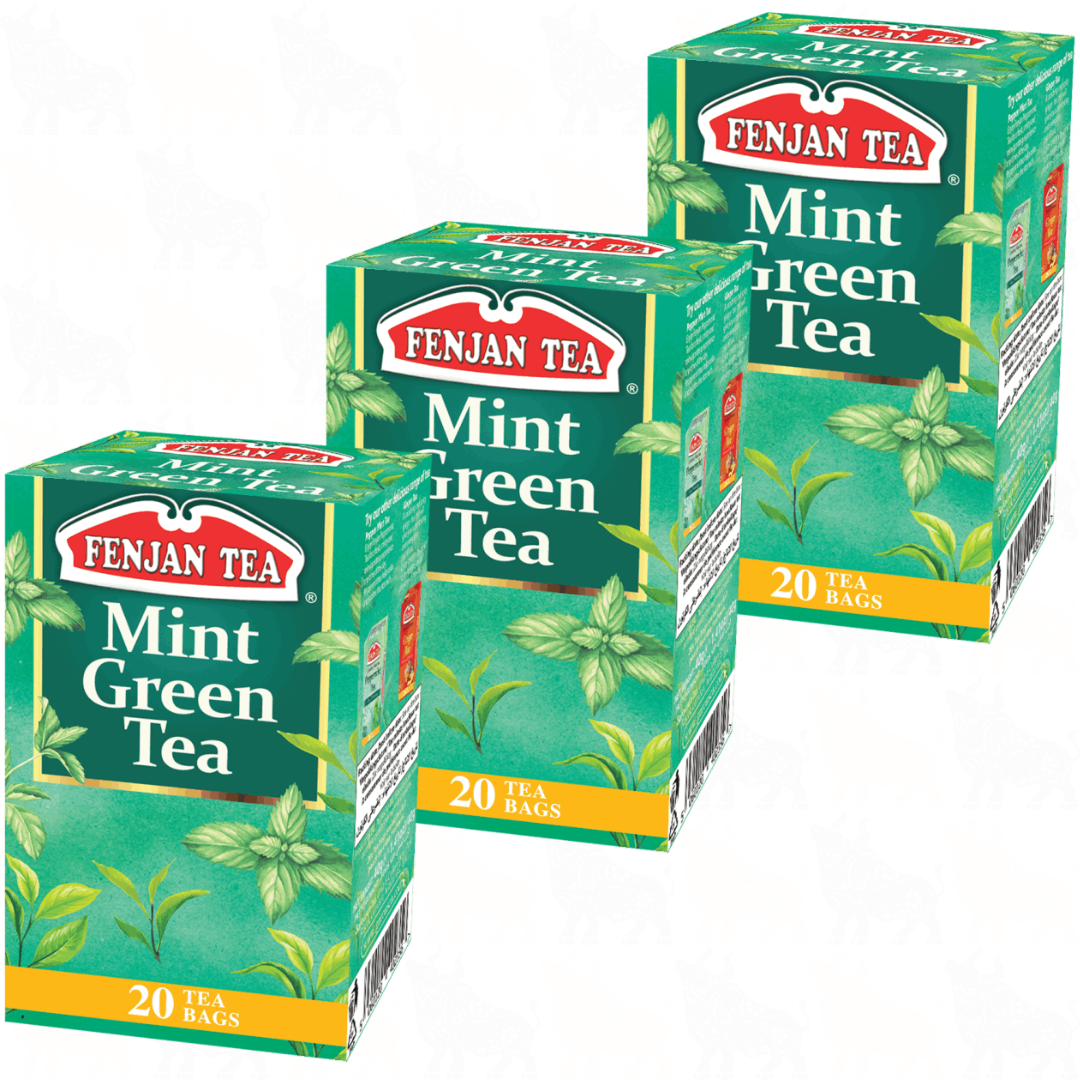 Fenjan Tea Mint Green Tea | 20 Tea Bags | 3 Pack