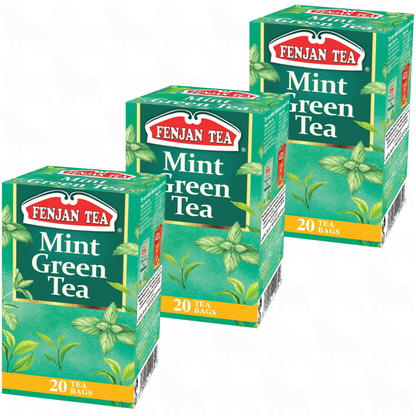 Fenjan Tea Mint Green Tea | 20 Tea Bags | 3 Pack