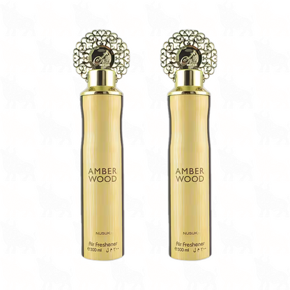 Nusuk Amber Wood Premium Air Freshener | 300ml | 2 Pack