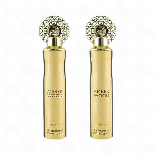 Nusuk Amber Wood Premium Air Freshener | 300ml | 2 Pack