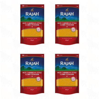Rajah Hot Caribbean Style Curry Powder | 100g | 4 Pack