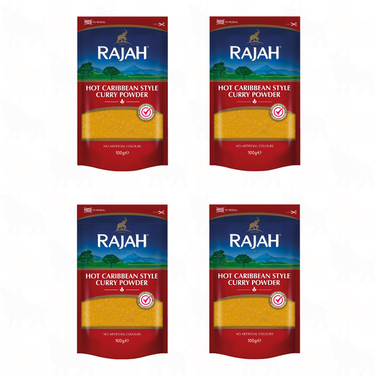 Rajah Hot Caribbean Style Curry Powder | 100g | 4 Pack