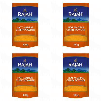 Rajah Hot Madras Curry Powder | 100g | 4 Pack
