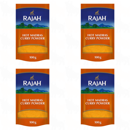 Rajah Hot Madras Curry Powder | 100g | 4 Pack
