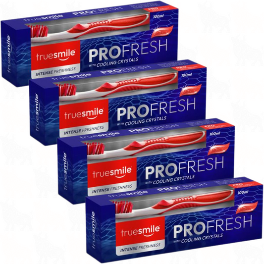 Truesmile ProFresh Toothpaste + Toothbrush (Intense Freshness) | 100ml | 4 Pack