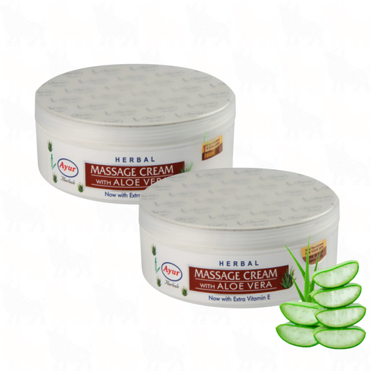 Ayur Herbals Massage Cream with Aloe Vera | 200ml | 2 Pack