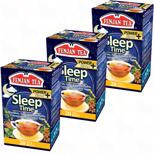 Fenjan Tea Sleep Time Tea (Power Blend+) | 20 Tea Bags | 3 Pack