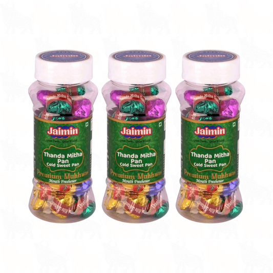 Jaimin Thanda Mitha Pan (Cold Sweet Pan) Mouth Freshener | 120g | 3 Pack