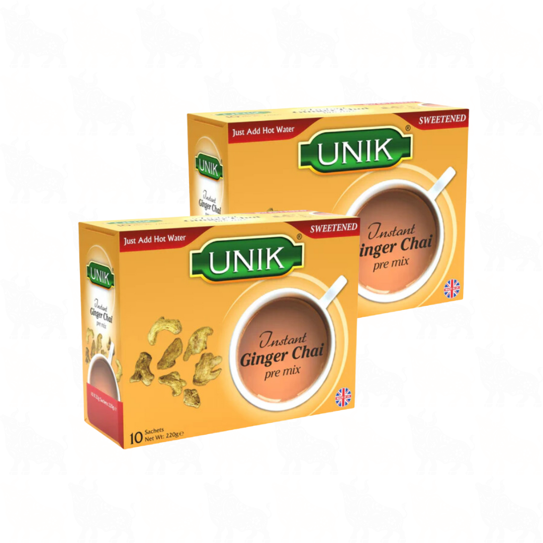 Unik Ginger Chai (Sweetened) | 10 Premix Sachets | 2 Pack