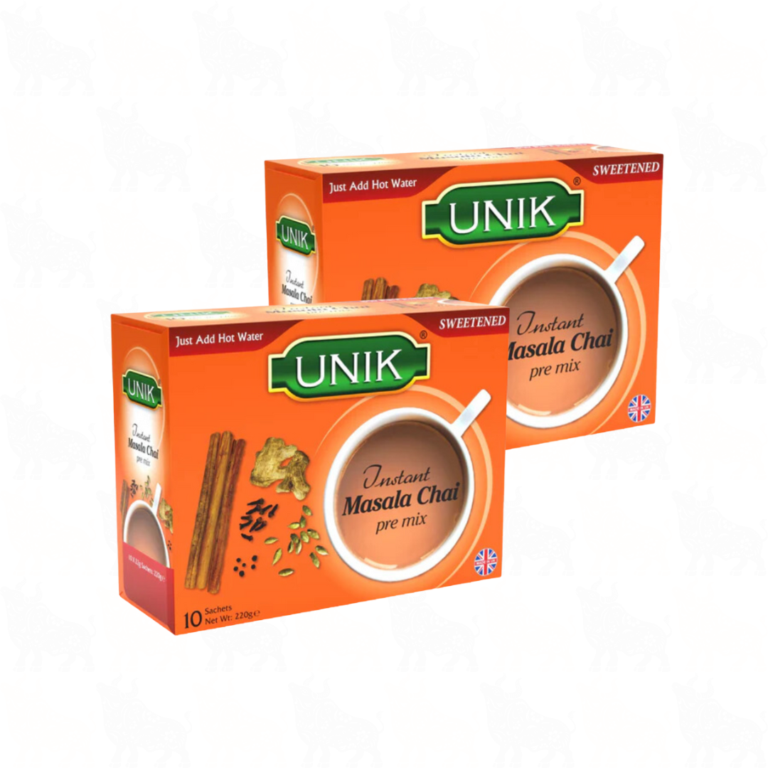 Unik Masala Chai (Sweetened) | 10 Premix Sachets | 2 Pack