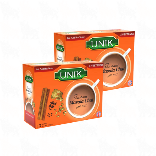 Unik Masala Chai (Sweetened) | 10 Premix Sachets | 2 Pack