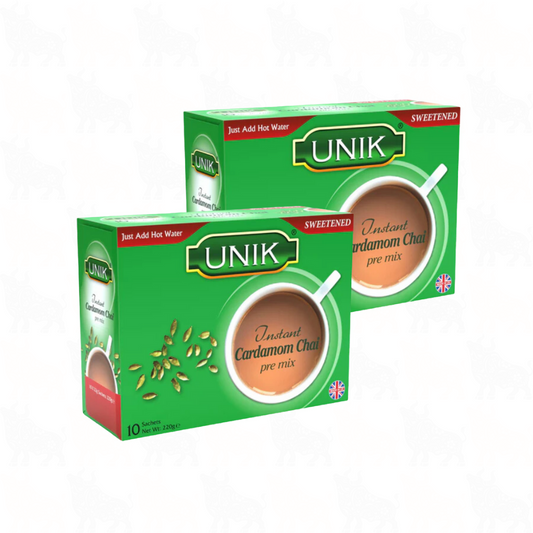 Unik Cardamom Chai (Sweetened) | 10 Premix Sachets | 2 Pack
