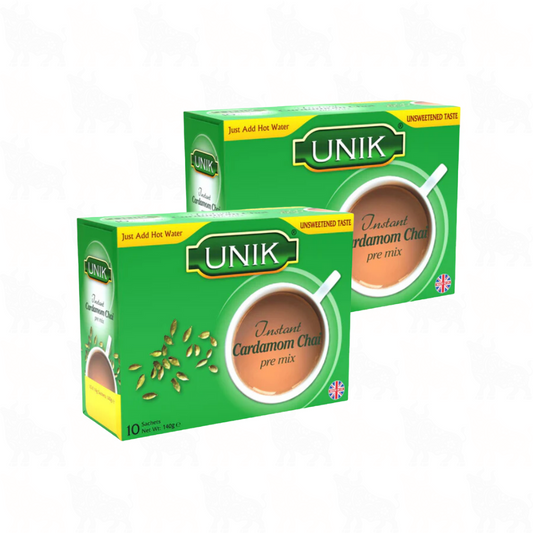 Unik Cardamom Chai (Unsweetened) | 10 Premix Sachets | 2 Pack