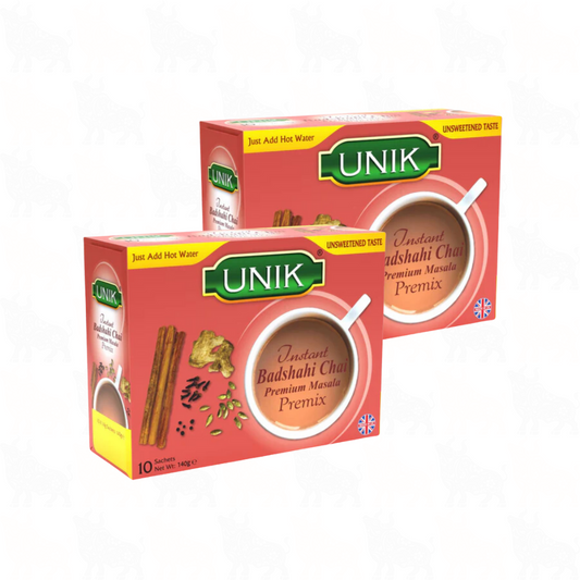 Unik Badshahi Chai (Unsweetened) | 10 Premix Sachets | 2 Pack