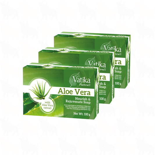 Vatika Natural Aloe Vera Soap | 100g | 3 Pack