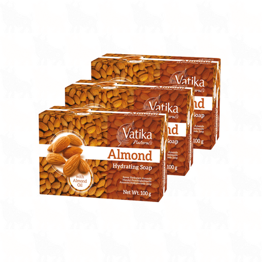 Vatika Natural Almond Soap | 100g | 3 Pack
