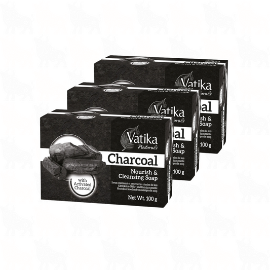 Vatika Natural Charcoal Soap | 100g | 3 Pack