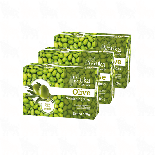 Vatika Natural Olive Soap | 100g | 3 Pack