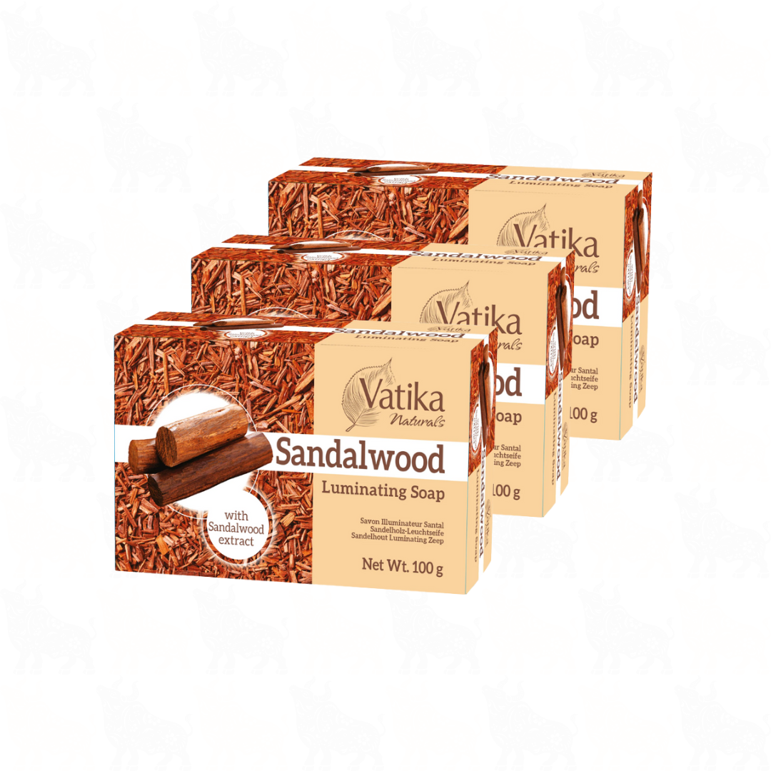 Vatika Natural Sandalwood Soap | 100g | 3 Pack