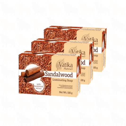 Vatika Natural Sandalwood Soap | 100g | 3 Pack