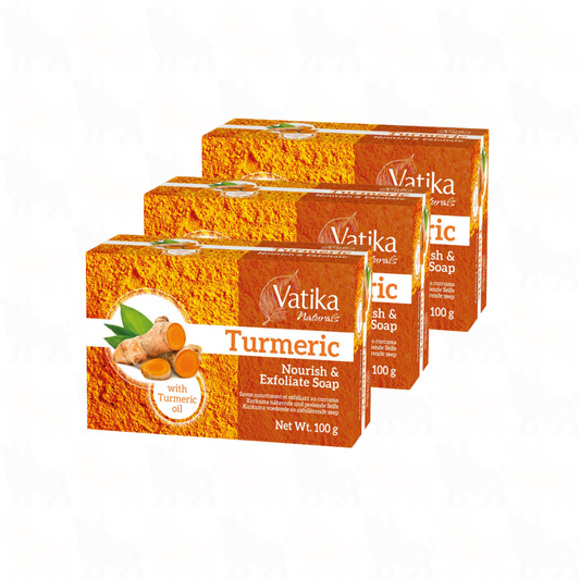 Vatika Natural Turmeric Soap | 100g | 3 Pack