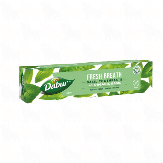 Dabur Fresh Breath Basil Toothpaste with Organic Basil | 100ml