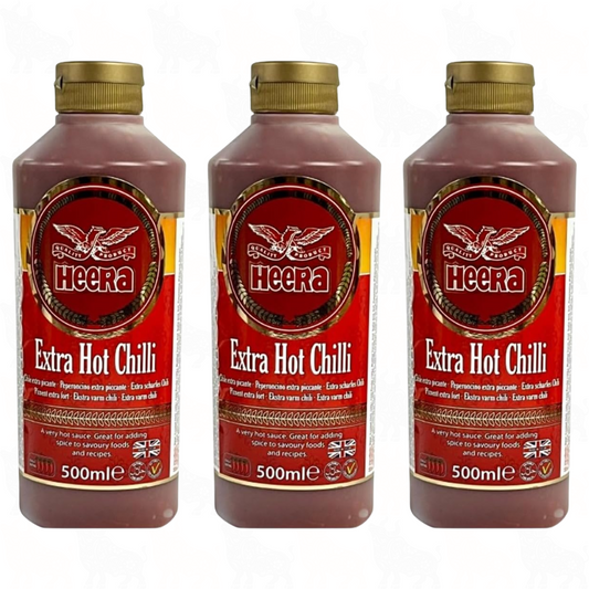 Heera Extra Hot Chilli Sauce | 500ml | 3 Pack