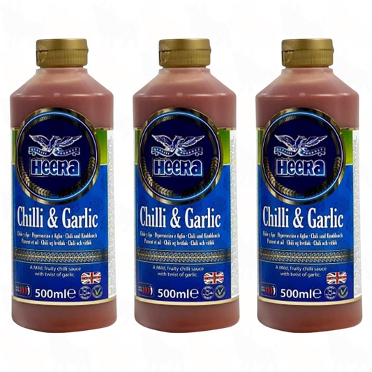 Heera Chilli & Garlic Sauce | 500ml | 3 Pack