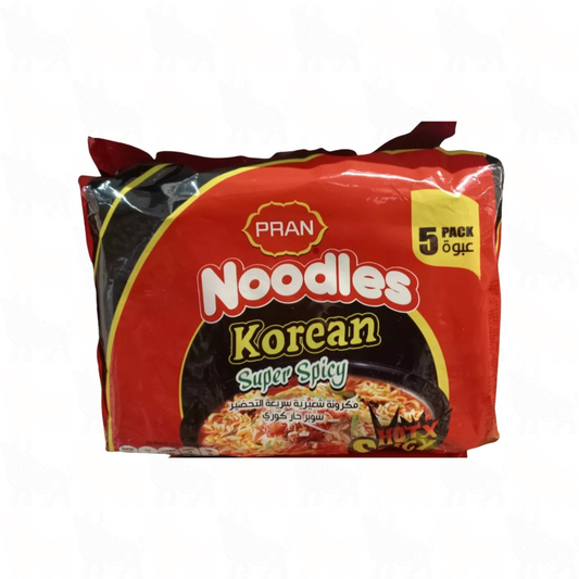 Pran Korean Super Spicy Flavour Easy Instant Noodles | 70g | 5 Pack
